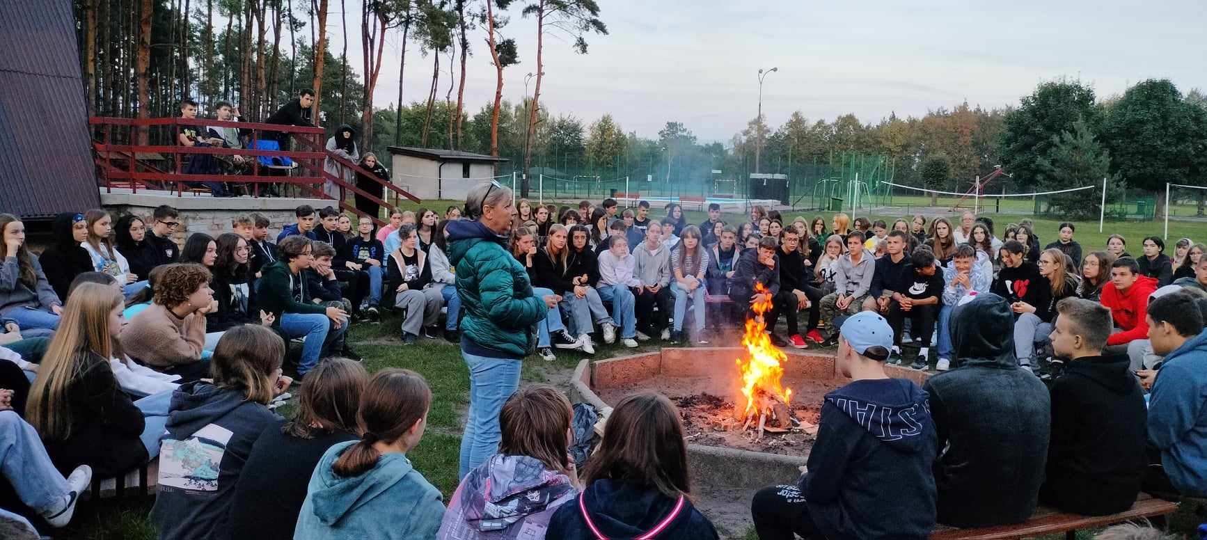 Ognisko kończące pierwszy dzień